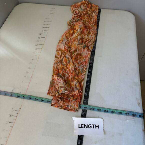 Liverpool Los Angeles Shirred Tie Front Blouse Sleeveless Top M Granola Sheer - Picture 6 of 14